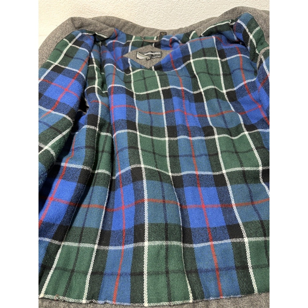 Vintage Members Only Wool‎ Coat Hood Gray Size XLT Bomber Jacket Flannel Lined - Picture 3 of 11